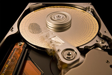 Image showing hard disk with data and fingerprint