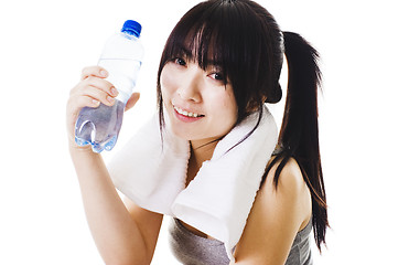 Image showing Chinese girl after a workout.