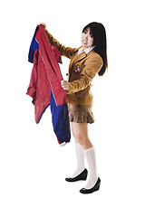 Image showing Chinese school girl with ugly uniform.