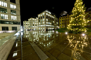 Image showing Building reflections in on the floor