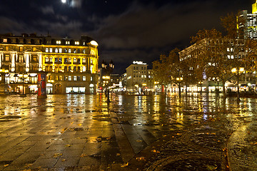 Image showing Building reflections in on the floor