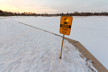 Image showing Danger, Thin Ice