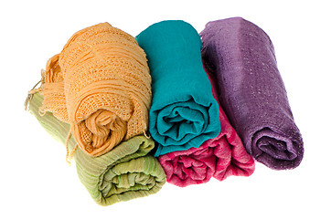 Image showing Colorful scarves 