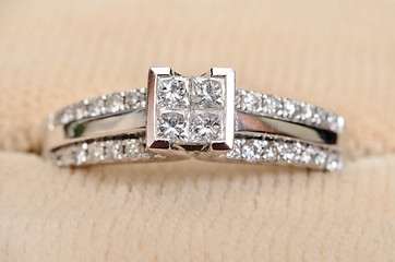 Image showing Closeup Diamond Engagement Ring