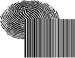 Image showing fingerprint and barcode