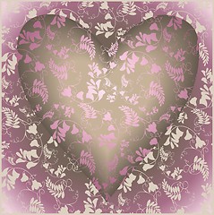 Image showing Decorative heart. Hand drawn valentines day greeting card. Illustration lace.