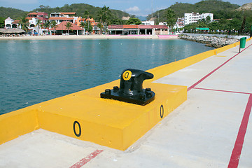 Image showing bollard on dock