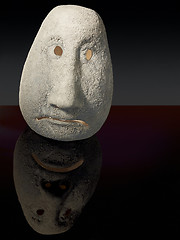 Image showing illuminated sad ceramic head