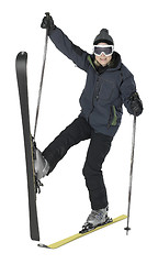 Image showing weird skiing girl