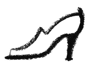 Image showing sketched ladys shoe