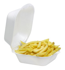 Image showing French fries in white plastic box