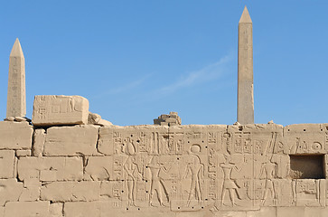 Image showing obelisks at Precinct of Amun-Re in Egypt