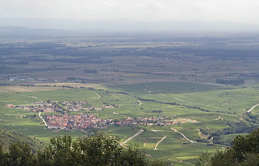 Image showing aerial view near Haut-Koenigsbourg Castle in France