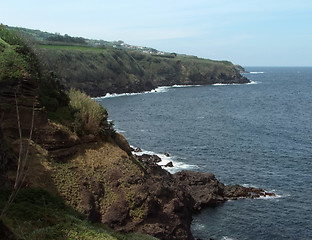 Image showing cliffy coastal scenery at the Azores