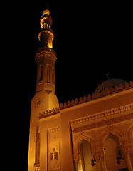 Image showing mosque at night in Aswan