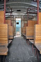 Image showing inside a old historic railway car