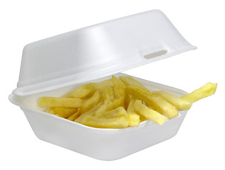 Image showing French fries in white plastic box