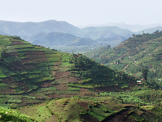 Image showing Virunga Mountains aerial view