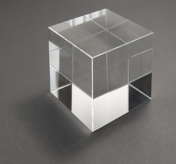 Image showing glass cube and reflections