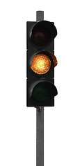 Image showing yellow traffic light