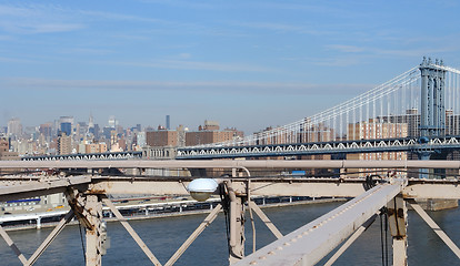 Image showing New York skyline and Manhattan Bridge