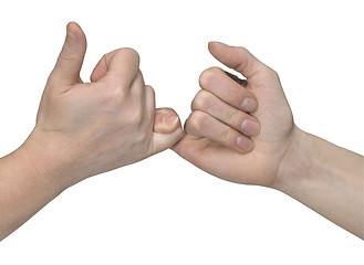 Image showing finger wrestling hands