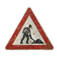 Image showing nostalgic construction sign