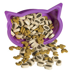 Image showing cat food and violet box