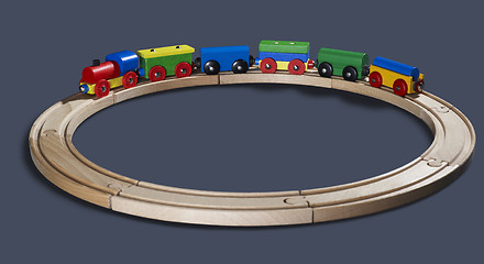 Image showing wooden toy train on tracks