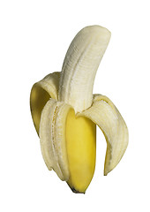 Image showing half peeled banana