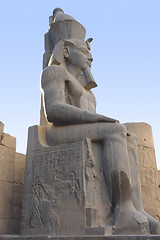 Image showing pharaonic sculpture at Luxor Temple in Egypt
