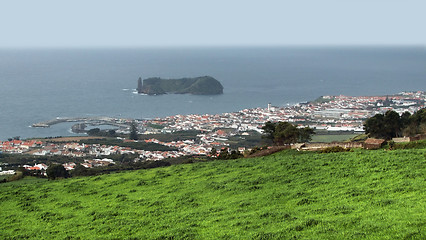 Image showing coastal settlement at the Azores