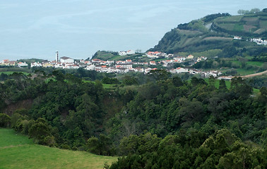 Image showing coastal settlement at the Azores