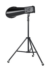 Image showing professional flashlight on tripod