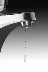 Image showing dripping faucet and water drops