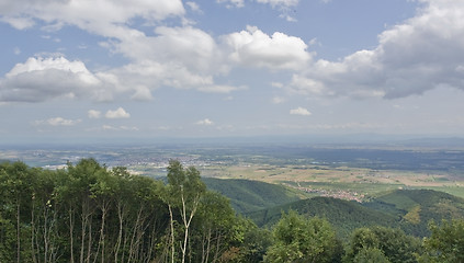 Image showing aerial view around Haut-Koenigsbourg Castle