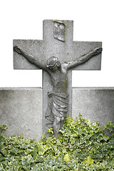 Image showing gravestone with christ