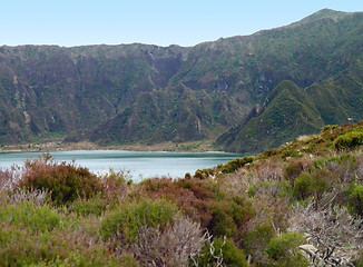 Image showing lakeside scenery at the Azores