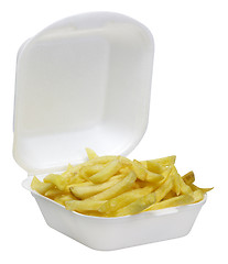 Image showing French fries in white plastic box