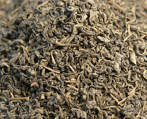 Image showing pile of chinese gunpowder tea