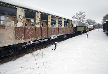 Image showing detail of a old railway car