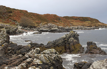 Image showing great colored rocky coast in Scotland