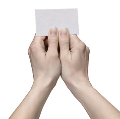 Image showing hands holding a unlabeled card