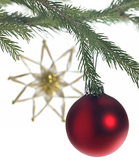 Image showing decorative theme with red christmas bauble