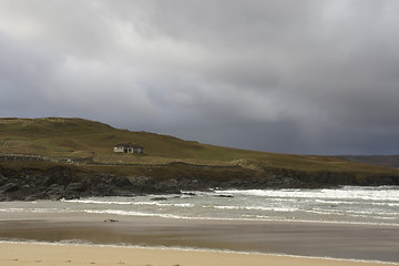 Image showing house at the coast with stormy cloud