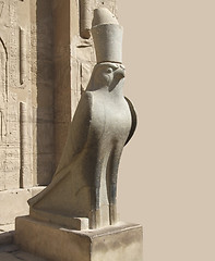 Image showing statue around Edfu Temple of Horus