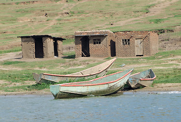 Image showing boats at the Kazinga Channel