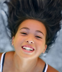 Image showing Happy girl with her hair up