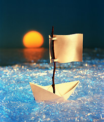 Image showing sailing paper ship