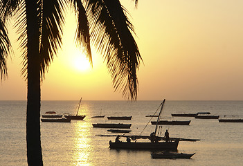 Image showing idyllic sundown in Africa